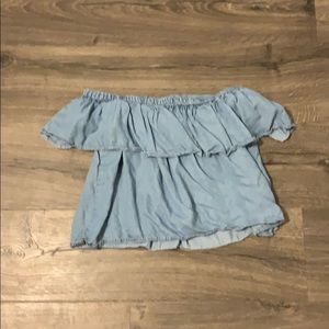 off-the-shoulder crop top